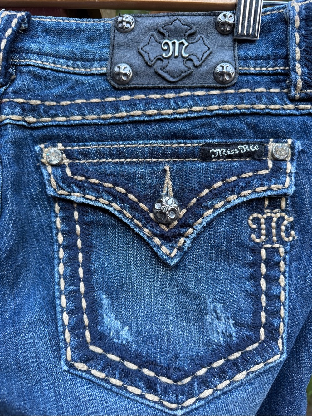 Miss Me Bootcut Jeans JP5014-3 Boot Thick Stitch Vintage 04 Wash Bling